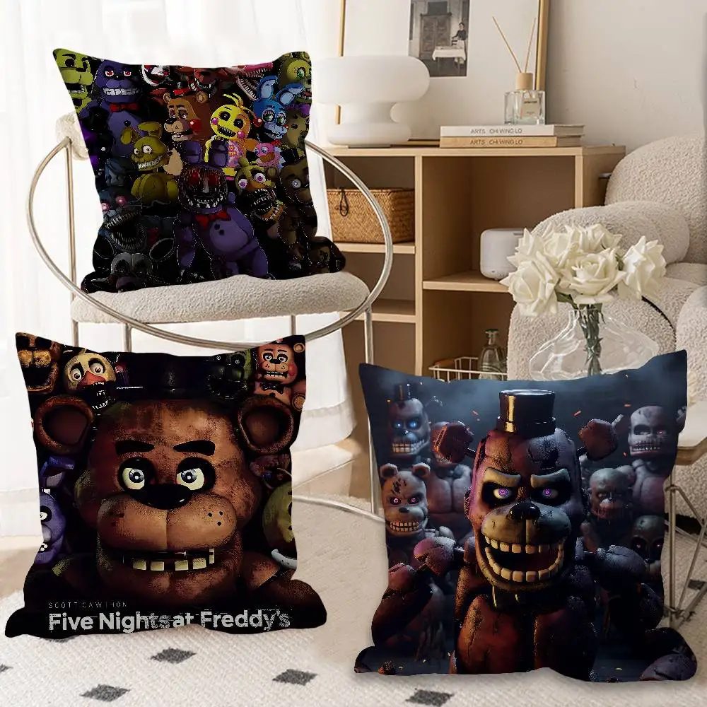 Fnaf Five-Nights-At-Freddys Dekorativer Kissenbezug für Raumästhetik, Heimdekoration, Schlafzimmer, Sofa, Bett, Couch, Kissenbezug, 45 x 45 cm Image
