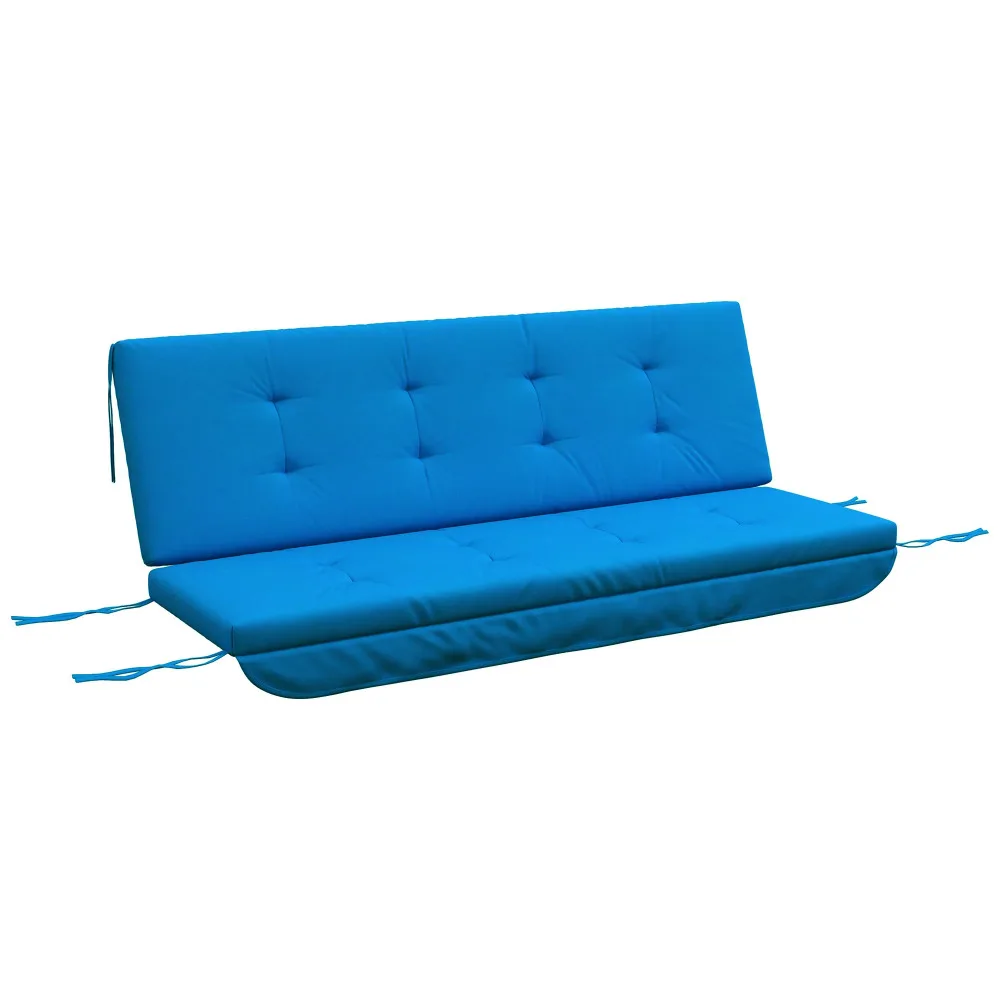 Kissenset für Hollywood-Schaukel 170cm, Sitz- und Rückenkissen, Blau