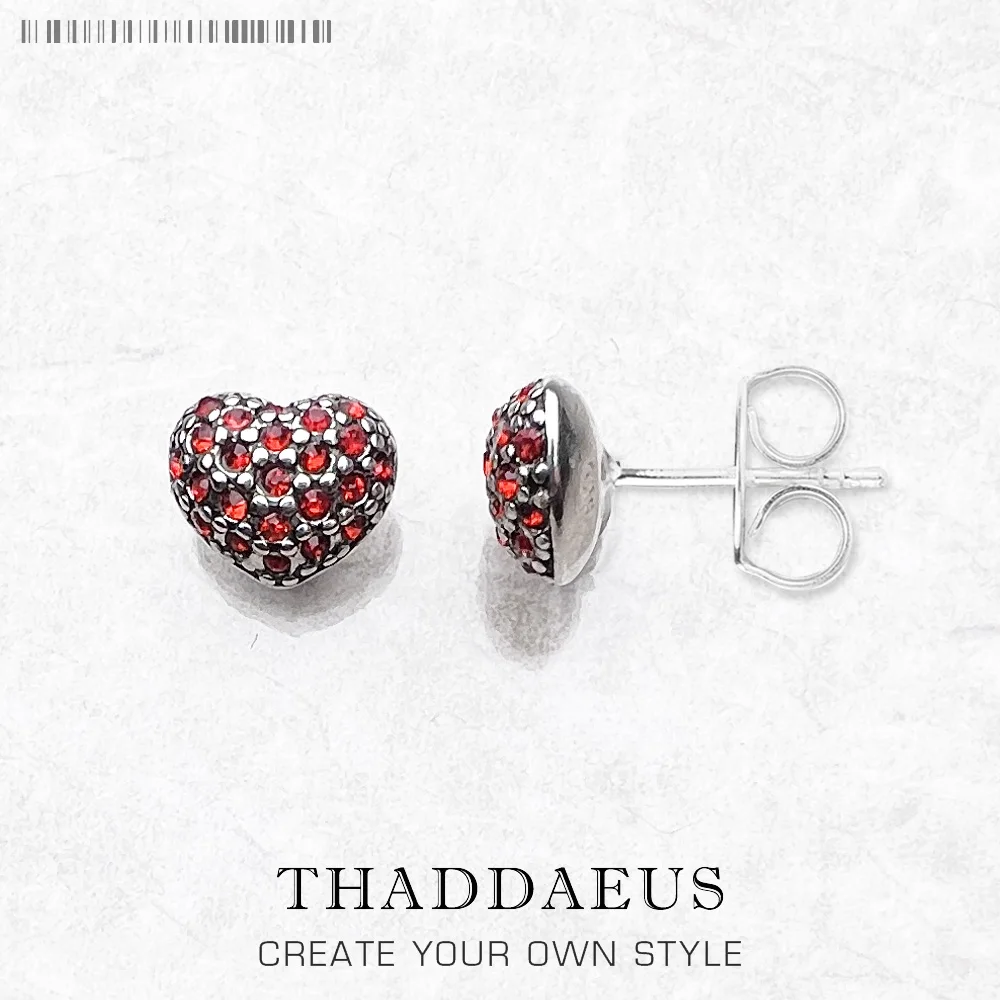 Ohrstecker, rosa Herz, europäischer Stil, glamouröser, modischer romantischer Schmuck für Frauen, Geschenk aus 925er Sterlingsilber, Super Deal Image