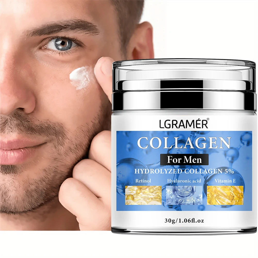 Anti-Falten-Creme für Männer, entfernt Gesichts- und Halsfalten, straffende, feuchtigkeitsspendende Haut, Retinol-Gesichtscreme, Anti-Aging-Gesichtsbehandlung Image