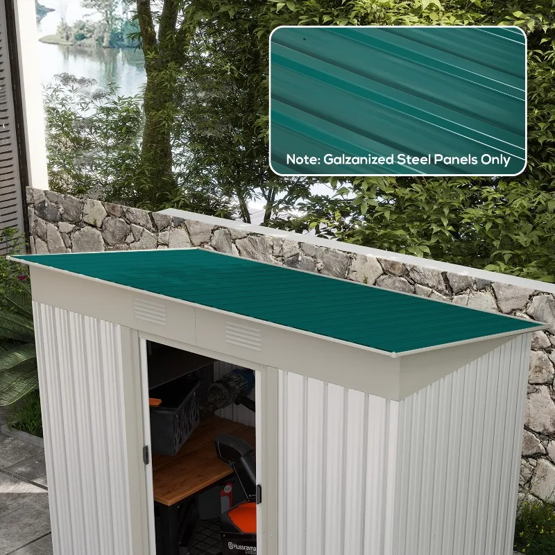 Set mit 12 verzinkten Stahlplatten, wetterbeständig, grün, dim. 12 Stück Ein Panel mit den Maßen 129L x 45L cm