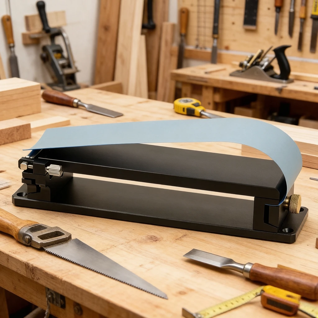 Multifunktionaler Schleifpapierhalter für Müheloses Schleifen auf Leder, Holz und Bastelprojekten Aluminium Manuelle Polierhilfe für Holzarbeiten Image