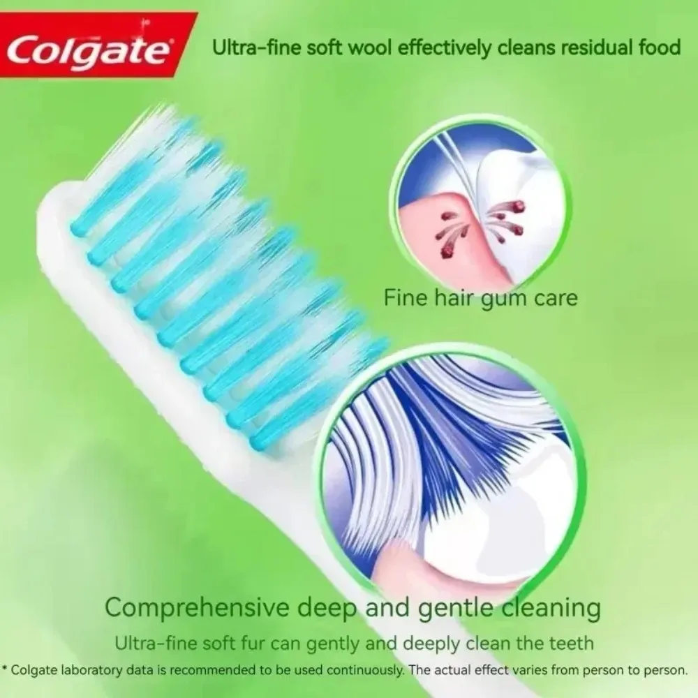 Colgate 6er-Pack Zahnbürsten für Familien und Paare, feine, weiche, mittelharte Borsten, Reiseset für Männer und Frauen, zur Zahnreinigung Image