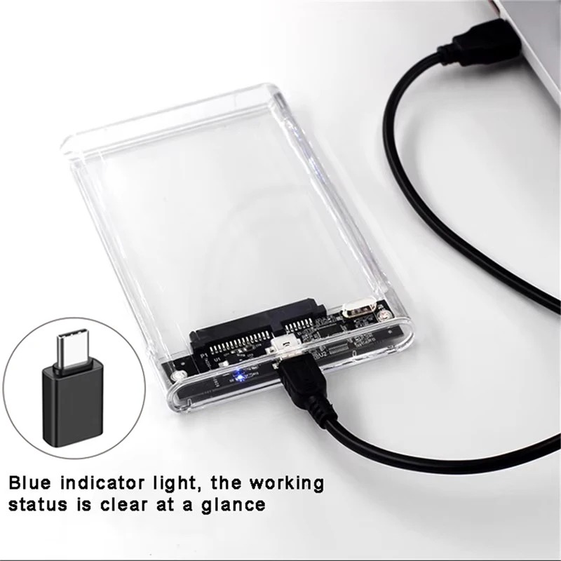 2,5-Zoll-USB-3.0-HDD-Gehäuse SATA HDD SSD Externes Festplattengehäuse 5 Gbit/s Hochgeschwindigkeits-Externe-Festplattenbox für PC Laptop PS5 Image