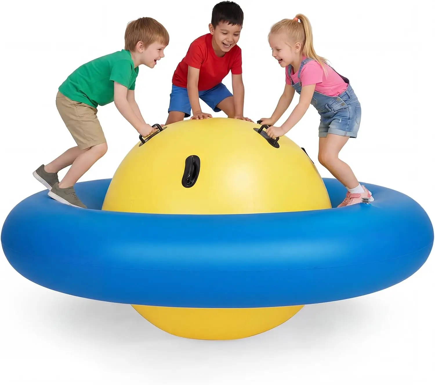 8FT Aufblasbare Kuppel-Wippe für Jungen und Mädchen, Riesige Outdoor-Roll-und-Spiel-Wippe mit 6 Griffen, Maximales Gewicht 250 LBS Image