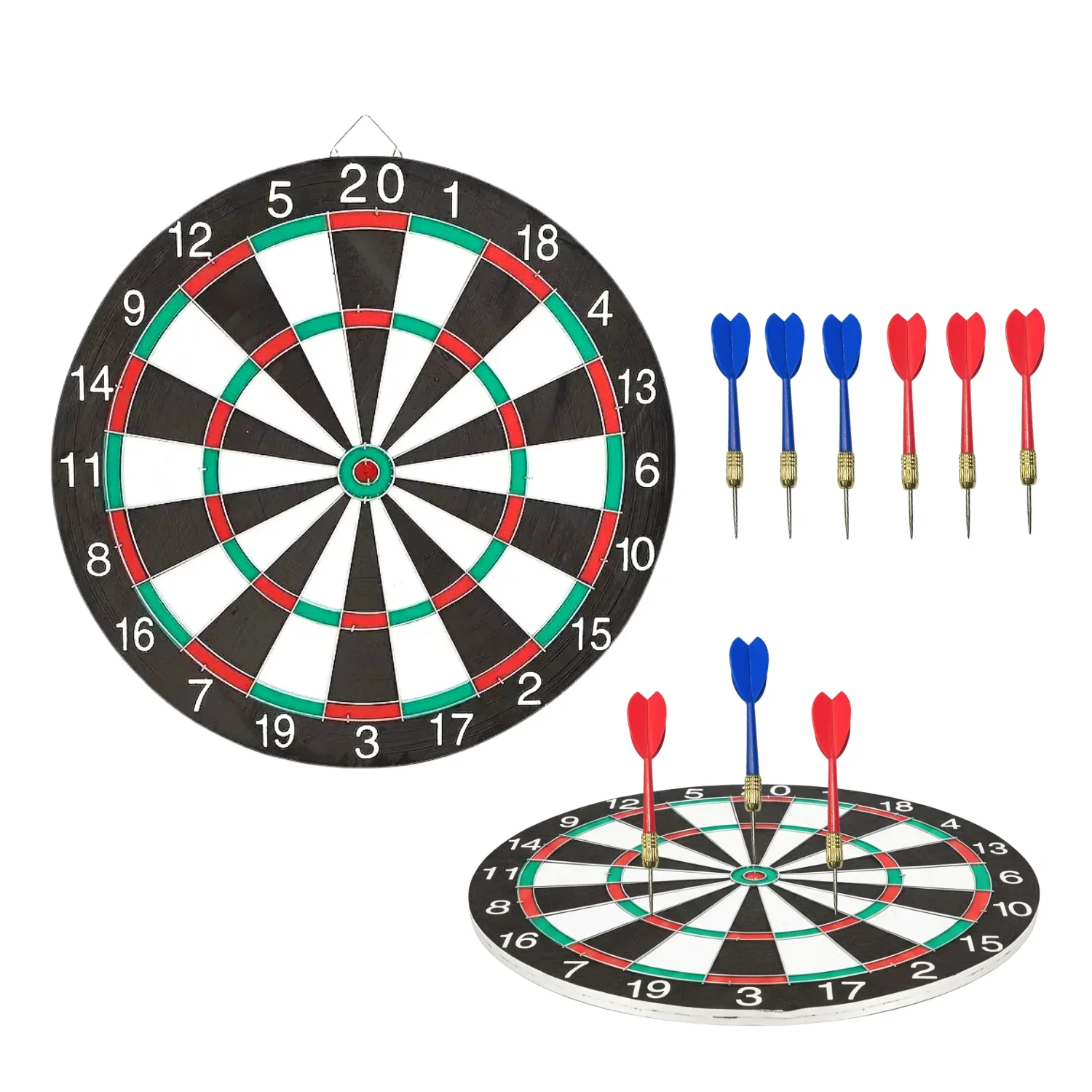 15-Zoll-Dartset für drinnen mit 6 Dartpfeilen, einfache Aufbewahrung und hängende Dartscheibe für Partys, Familienspiele, Geschenke für Zusammenkünfte Image