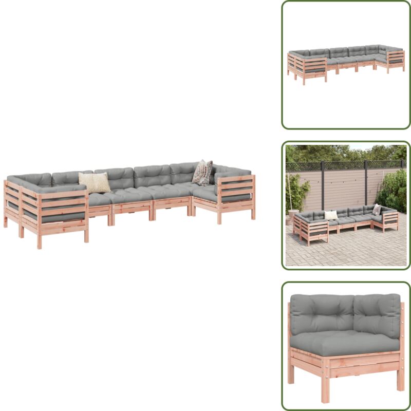 Mobili Da Giardino - Vidaxl Set Divani Giardino 7 Pz Cuscini Legno Massello Abete Douglas - Divano In Legno