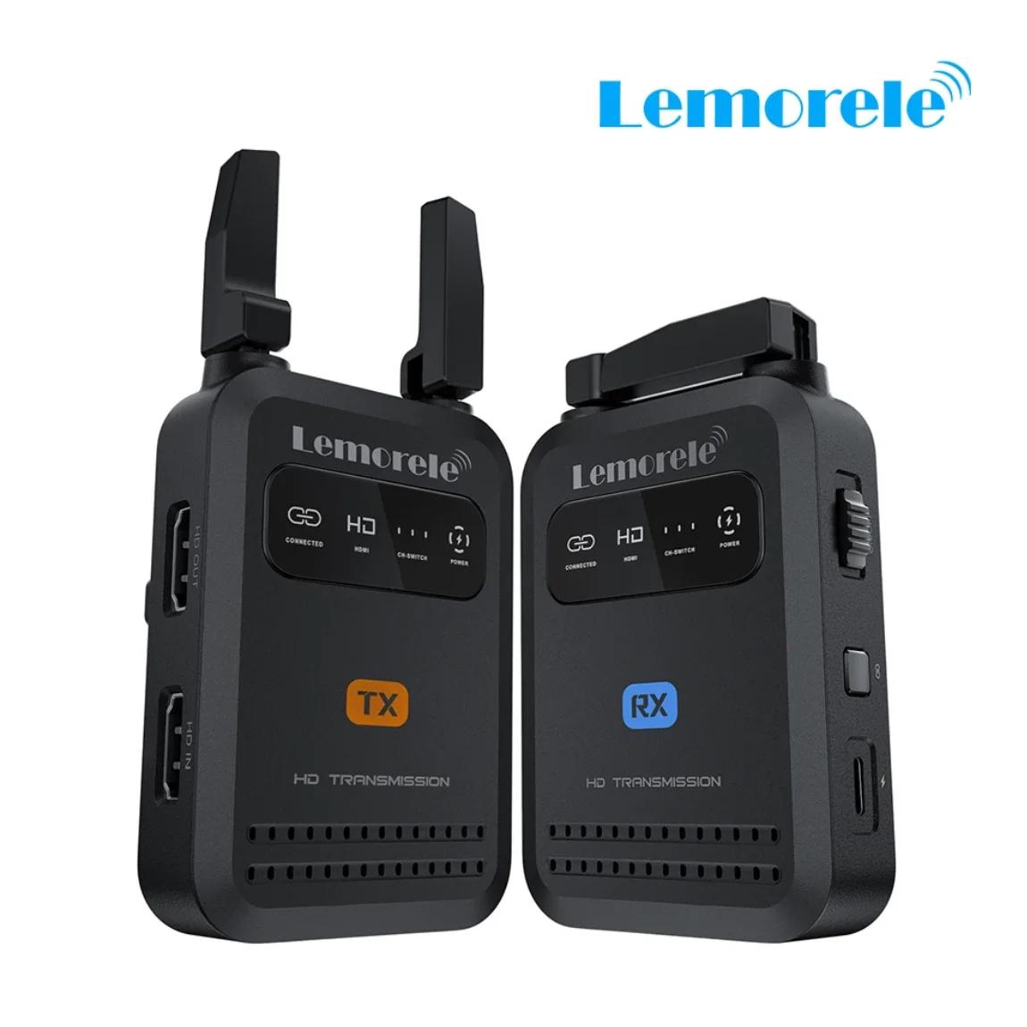 Lemorele 200 m kabelloser HDMI-Sender und -Empfänger, 1080P-Video-Transceiver, HDMI-Extender mit geringer Latenz für Fotografie, Live-Streaming Image