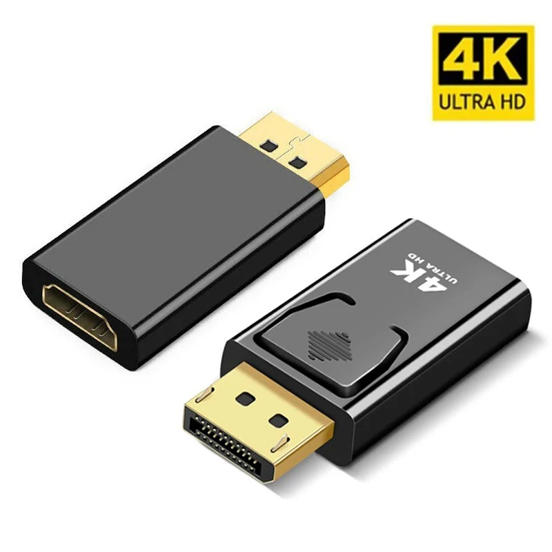 4K DisplayPort zu HDMI Adapter DP zu HDMI Konverter vergoldete Anschlüsse Audio Video Sync für PC Laptop PS5 Monitor Image