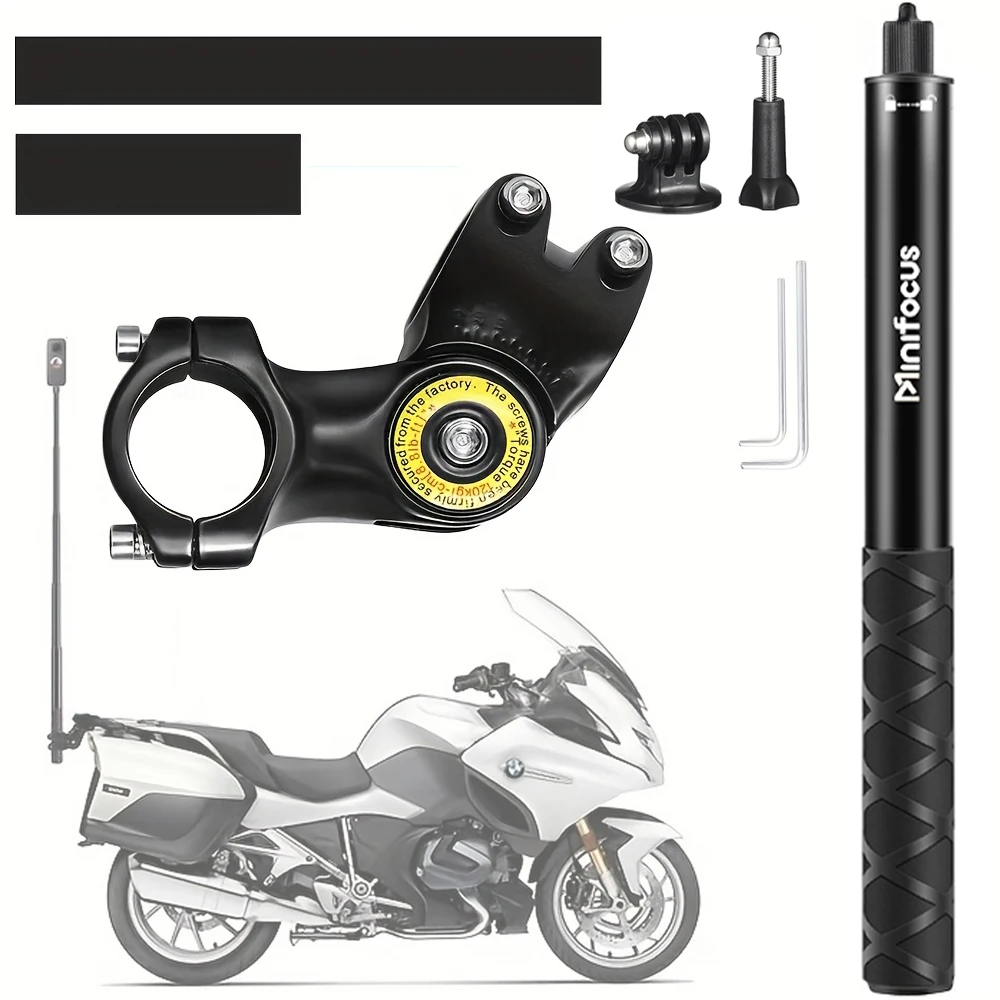 Einstellbare Motorrad Fahrrad Lenker Selfie Stick Dritte Person Perspektive Halterung für GoPro/Insta360 X5 X4 X3 Action kam Image