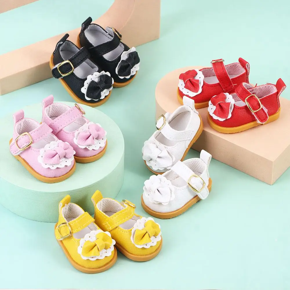 Handgemachte Stiefel 14 Zoll Schleife dekorieren 5,5 cm Puppenschuhe Puppe Freizeitschuhe Mini Schleife Schuhe Puppe Lederschuhe Puppenzubehör