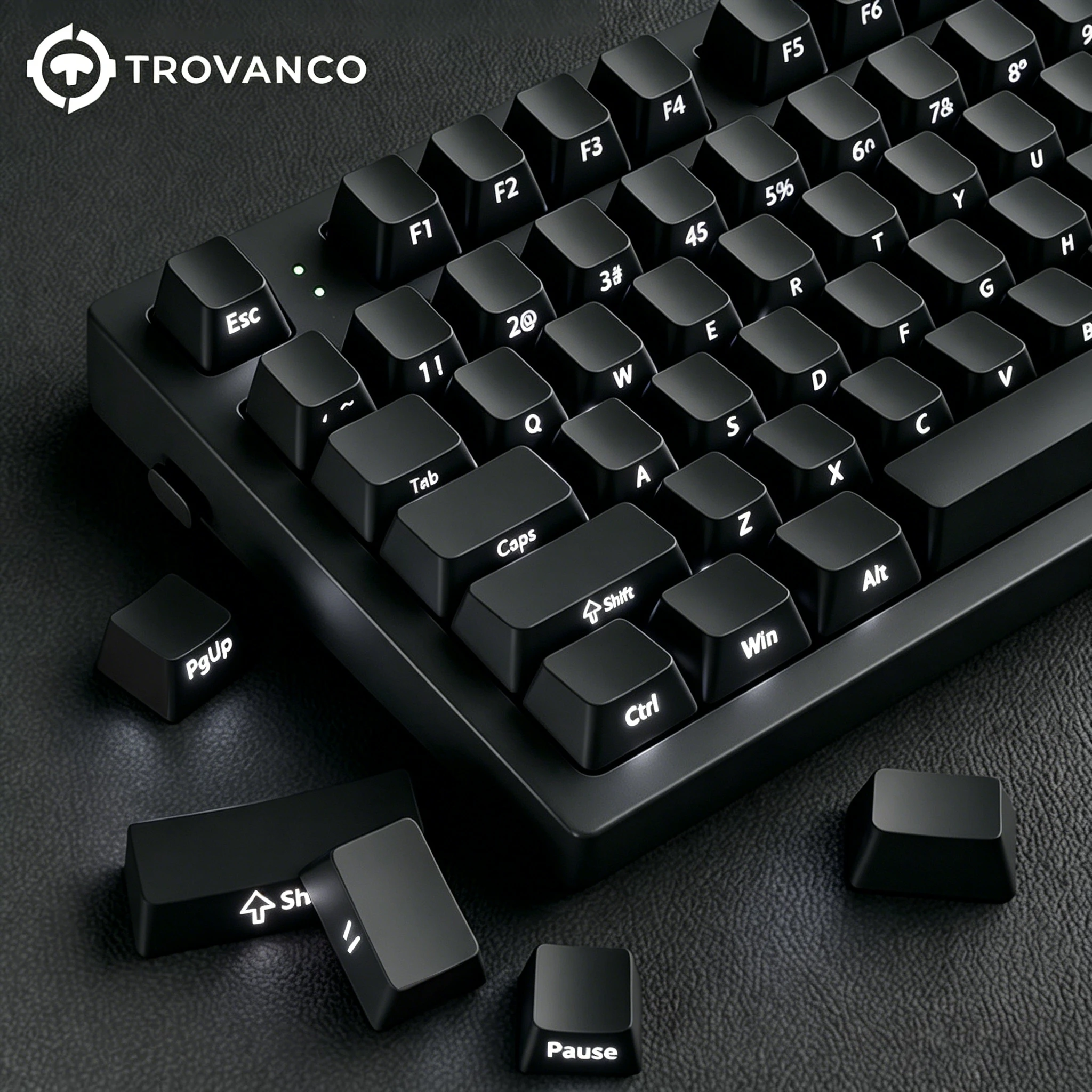 Farbverlaufs-Tastenkappen, seitlich bedrucktes PBT-Double-Shot-OEM-Profil für MX-Switches, Gaming-Tastatur, 130 Tastenkappen Image