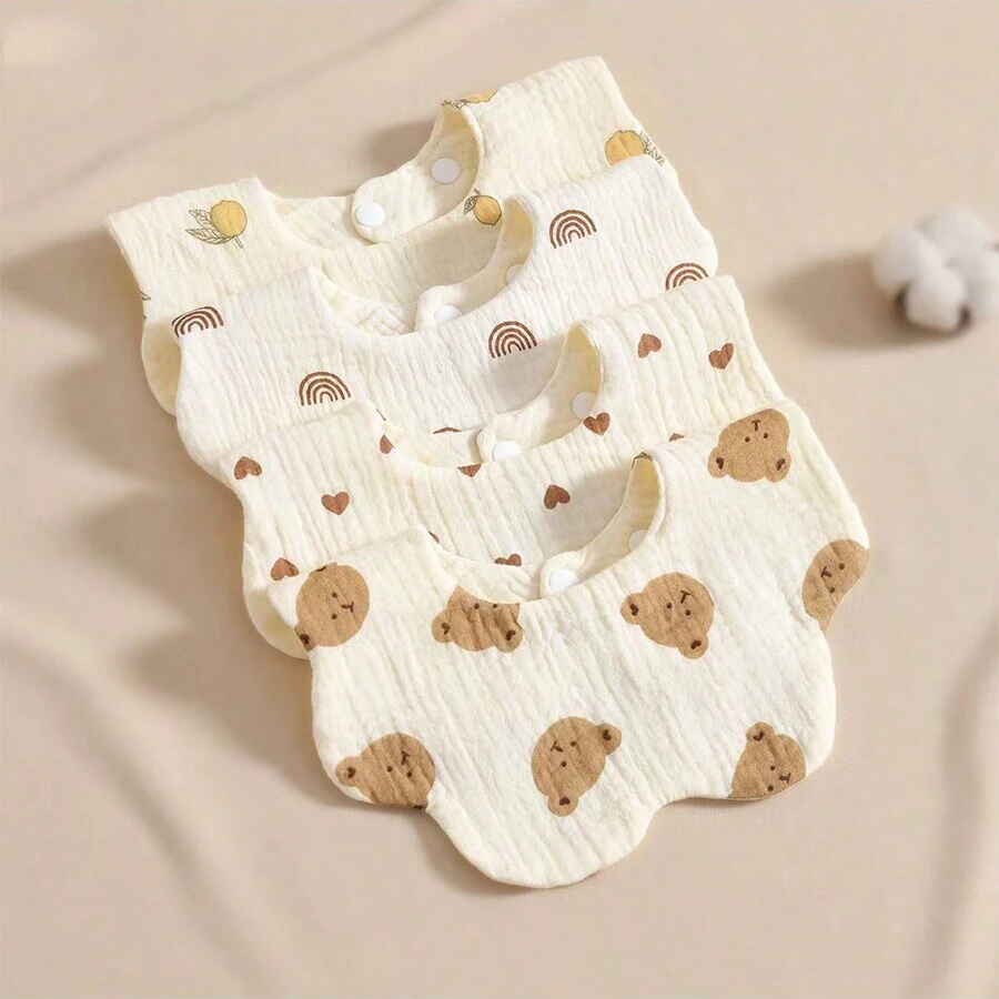 4 Stück superweiche und bequeme Baby-Lätzchen, geeignet für 0–3 Jahre, mit verdeckten Knöpfen, waschbar – maschinenwaschbare Speichelhandtücher für Neugeborene – wasserdichte Baby-Spritzhandtücher – superweiche Babyparty-Geschenke für Babys.