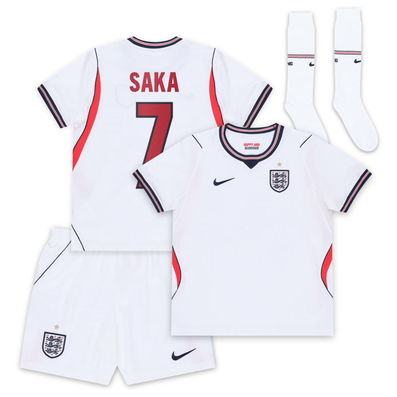 "England Nike Stadium Mini-Heimsausrüstung 2026 - Kleinkinder mit Aufdruck Saka 7" Image