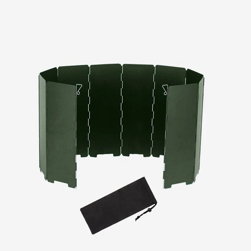 Faltbarer Campingkocher-Windschutz, 10-Platten Verdickter Windschirm mit Tragetasche für Outdoor-Camping-Kassettenkocher Image