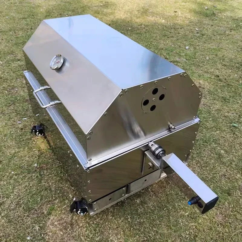 Verdickter Edelstahl-Grill für den Haushalt, tragbarer Outdoor-Ofen, Holzkohlegrill für Lammkeulen und Hähnchenkoteletts. Image