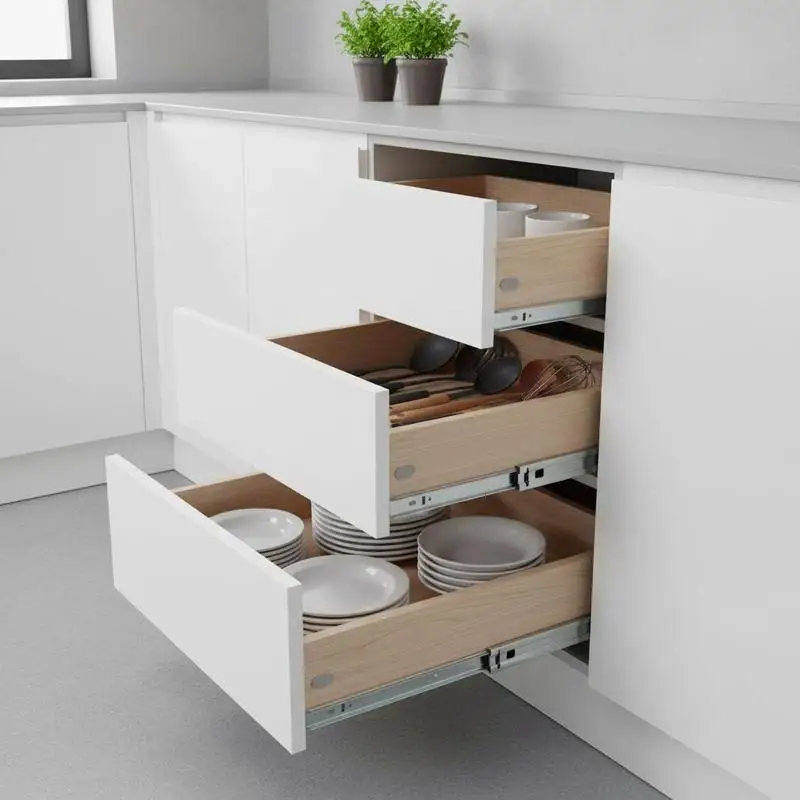 10 Paar Schubladenschienen 457,2 mm, geräuscharm, sanft schließend, 45,4 kg, seitliche Montage, Stahlführungsschiene, Vollauszug für Regal, Schrank, Küche