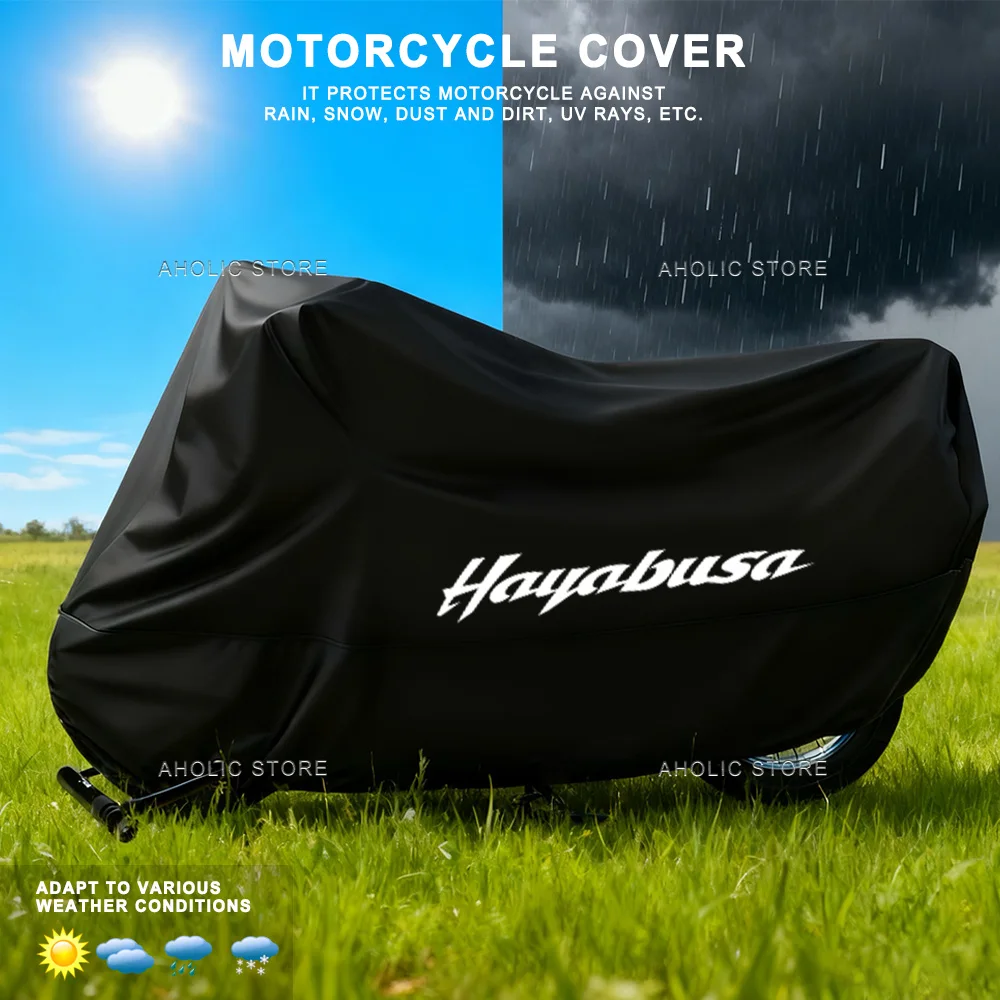 HAYABUSA Motorrad-Abdeckung, wasserdicht, für den Außenbereich, für alle Jahreszeiten, staubdicht, UV-Schutz, Moto-Roller-Regenschutz für Suzuki Hayabusa Image