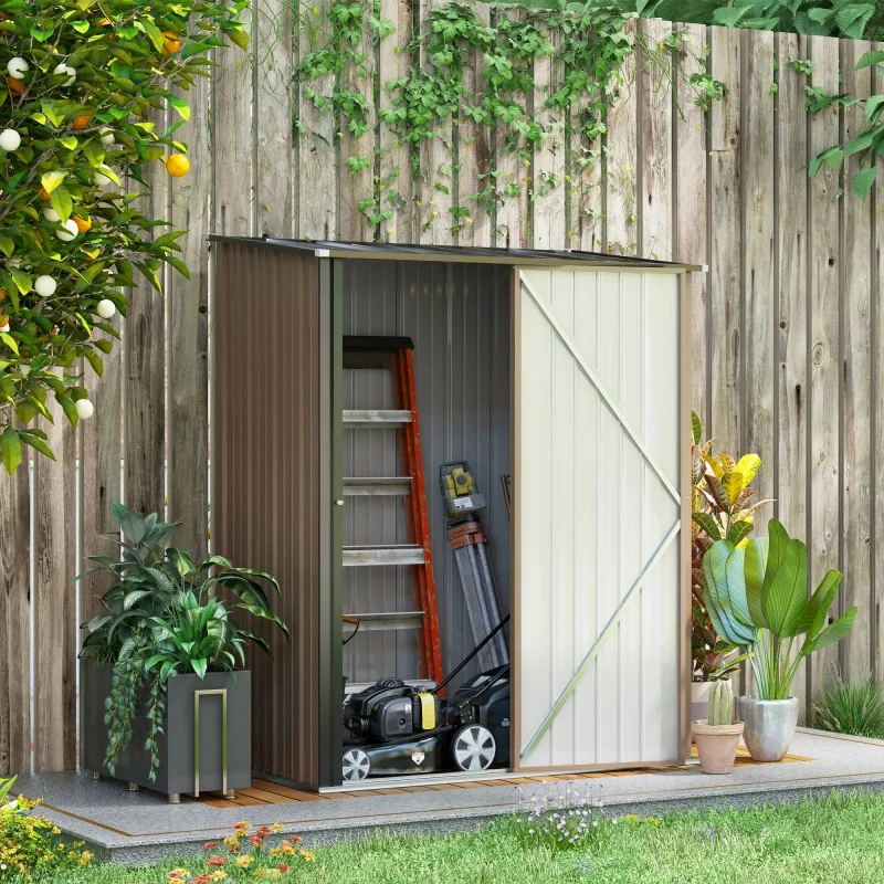 Abri de jardin/abri à outils 161,5 x 94,5 x 196 cm ​ ​ Abri de jardin / remise. Fabriqué en métal robuste, idéal pour ranger les outils agricoles dans une cour ou un jardin, et peut également servir