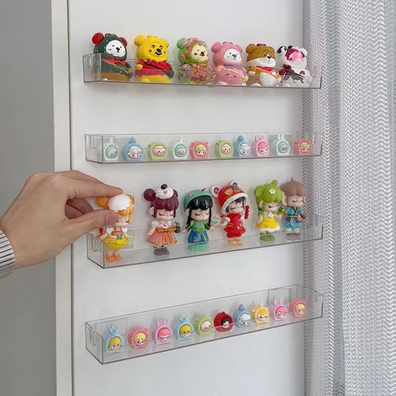 Acryl Display Stand Wand Lagerung Rack Klar Puppe Blind Box Lagerung Organizer Halter Kinder Regal Hause Büros