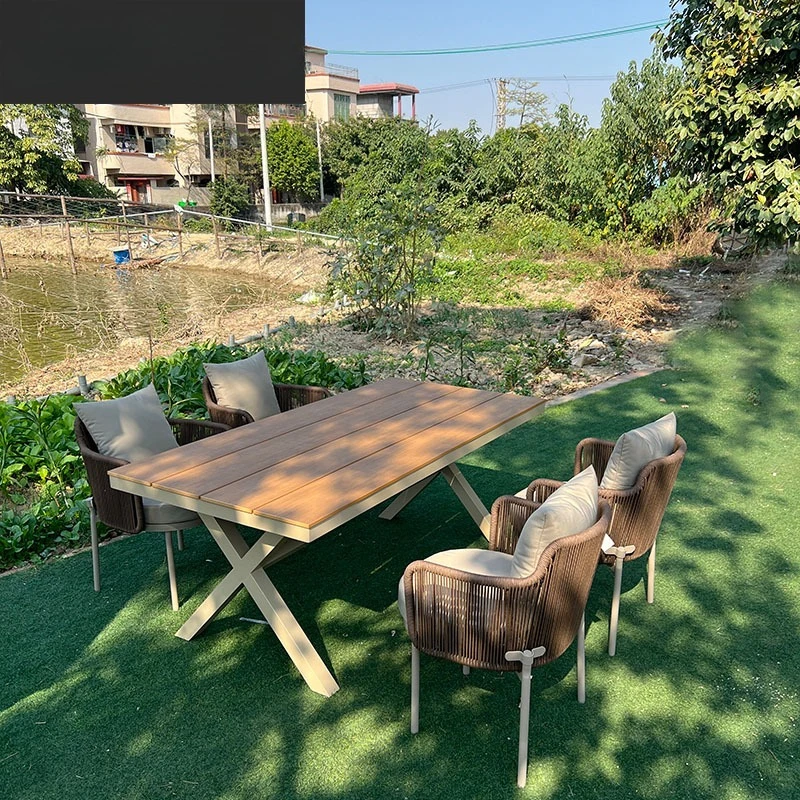 Outdoor Nordic table and chairs Courtyard hotel Open-air rattan sofa combination outdoor garden balcony Leisure outdoor furnitur