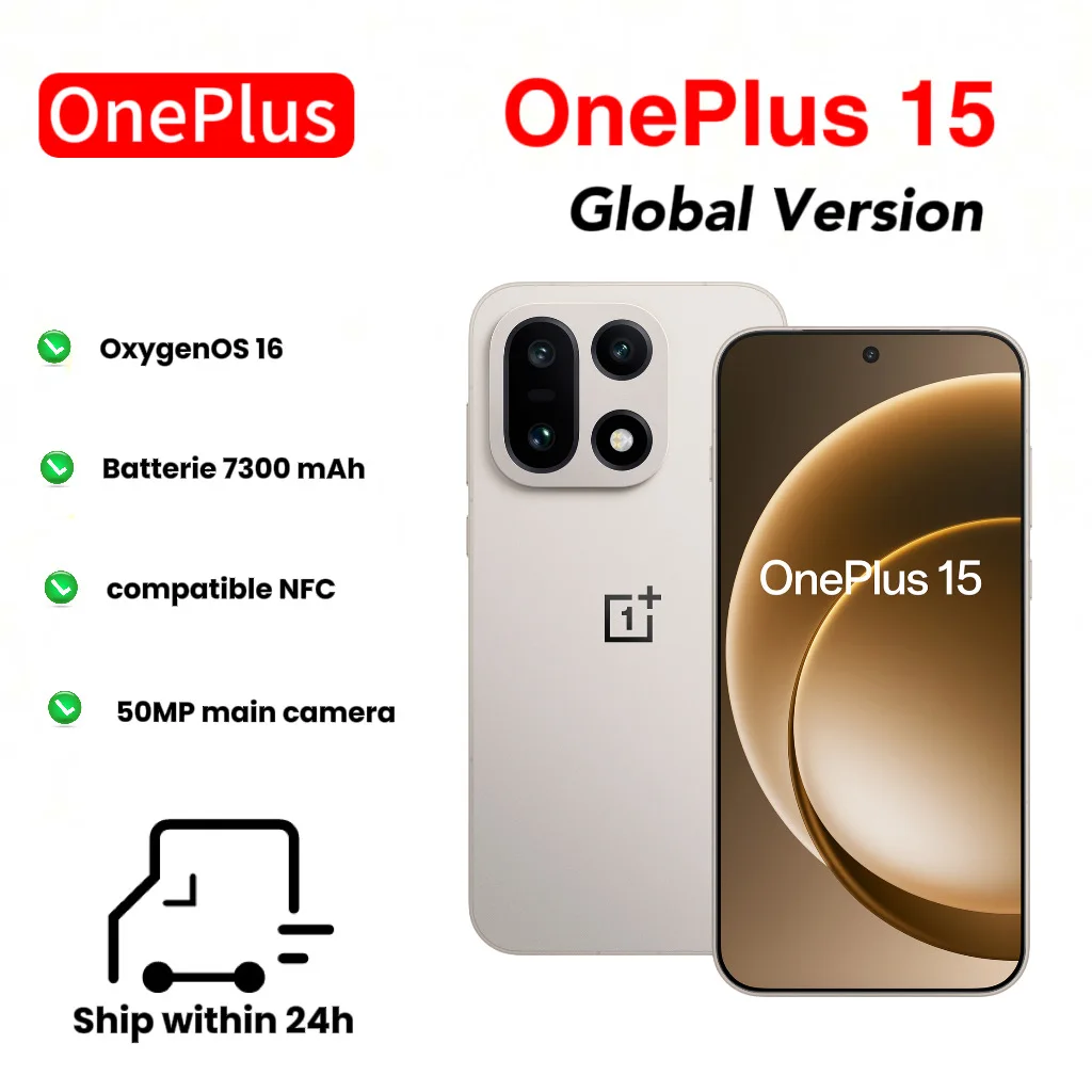 OnePlus 15 AI Smartphone 5G, Globale Edition, 16GB+512GB Speicher, Snapdragon 8 Elite Gen5, Akku 7300mAh, ohne 120W Ladegerät Image