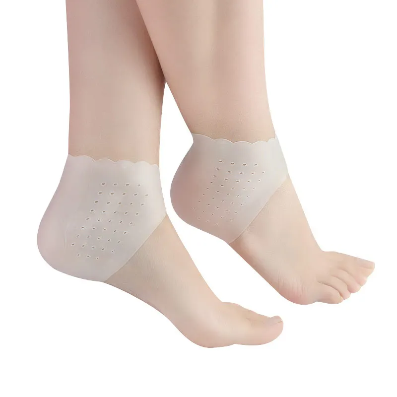 2Pcs Silikon Fußpflege Socken Feuchtigkeitsspendende Gel Ferse Dünne Socken mit Loch Rissige Fuß Hautpflege Protektoren Spitze Ferse abdeckung Image