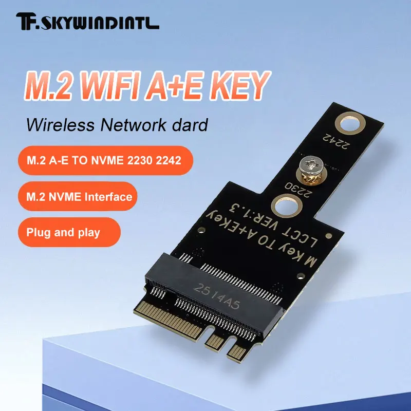 Carte réseau sans fil WiFi M.2 A + E Key Bit vers disque dur NVME 2230 2242 carte adaptateur M.2 NGFF SSD pour Mini PC