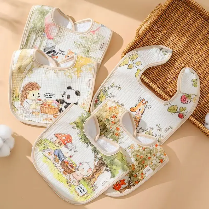 Bavoirs en coton pour bébés, vêtements pour nouveau-nés, pour filles et garçons, accessoires pour nourrissons, serviettes de salive, soins pour bébés