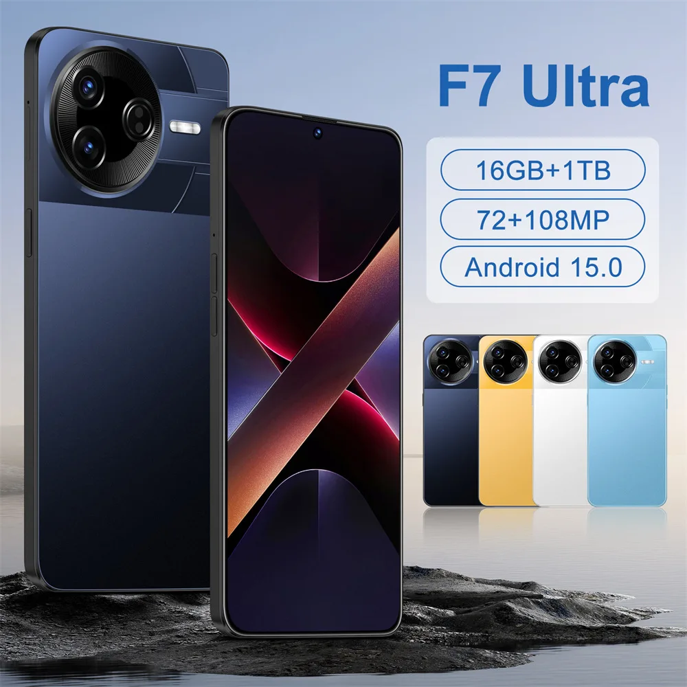 Nouveau Smartphone F7 Ultra Original 7800mAh Android 15 double carte SIM téléphones portables 7.3 pouces 5G téléphone portable Version mondiale téléphones mobiles