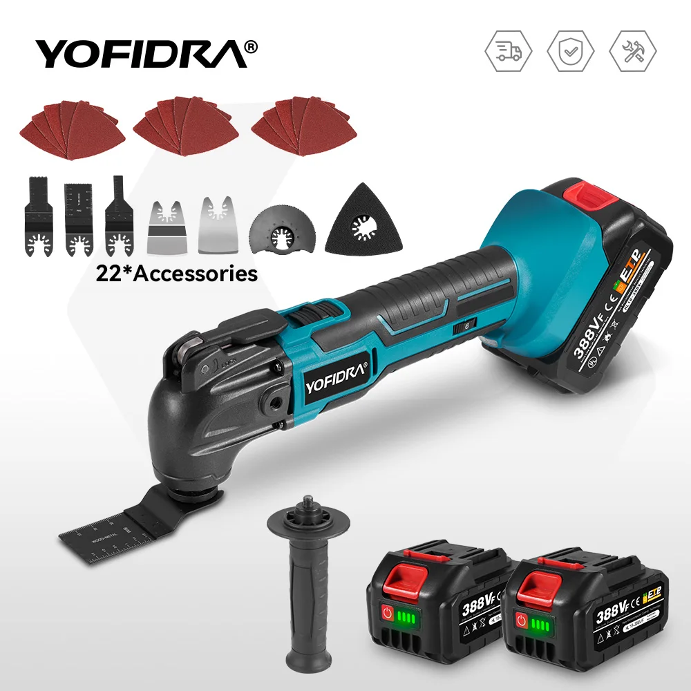 Outil multifonction YOFIDRA, outil oscillant multi-usages, vitesse variable, outil de rénovation, scie électrique, outil pour batterie Makita 21V.
