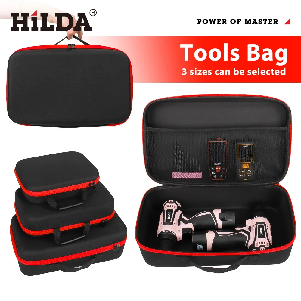 HILDA sac à outils de grande capacité 3 tailles disponibles avec des bords rouges outils sacs à outils étanches sac à outils matériel pour électricien