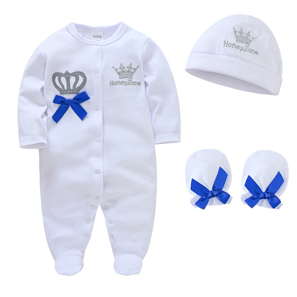 4 pièces/lot blanc bébé vêtements ensemble garçons Roupa de bebes bébé filles vêtements plaine bébé vêtements ensembles barboteuses nouveau-né coton 0-9M
