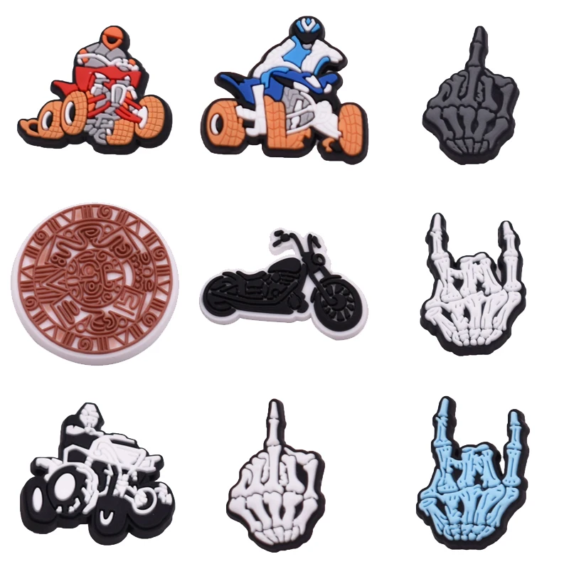 Breloques de chaussures Punk crâne pour Crocs, accessoires pour hommes, épingles sabots, Badge pour femmes, garçon et fille, Jeans, décorations pour enfants, accessoires de chaussures à boucle