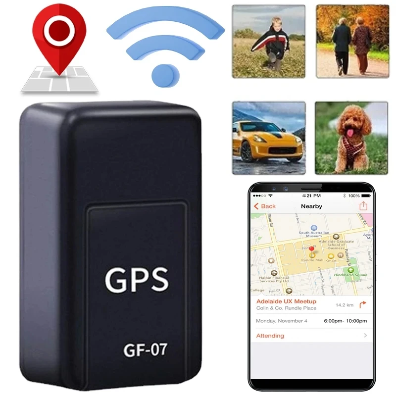 Mini traceur GPS GF07, traceur GPS pour voiture, application de positionnement, dispositif de suivi GPS en temps réel avec aimant, alarme anti-perte, localisateur GPS pour véhicule.