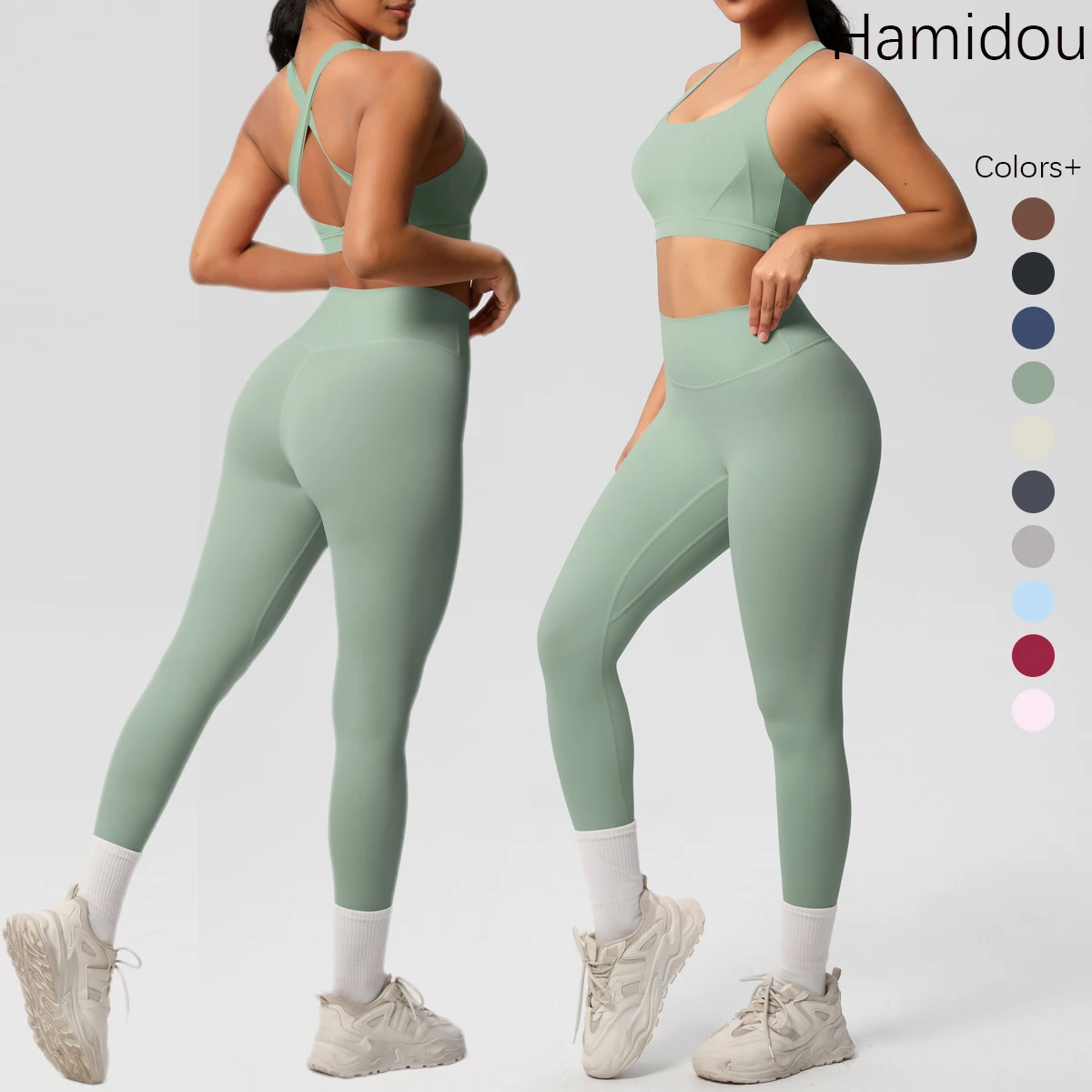 Femmes 2 pièces Patchwork Sport Yoga costume entraînement sans manches Sport hauts de gymnastique contrôle du ventre minceur butin Leggings Yoga costume Sport