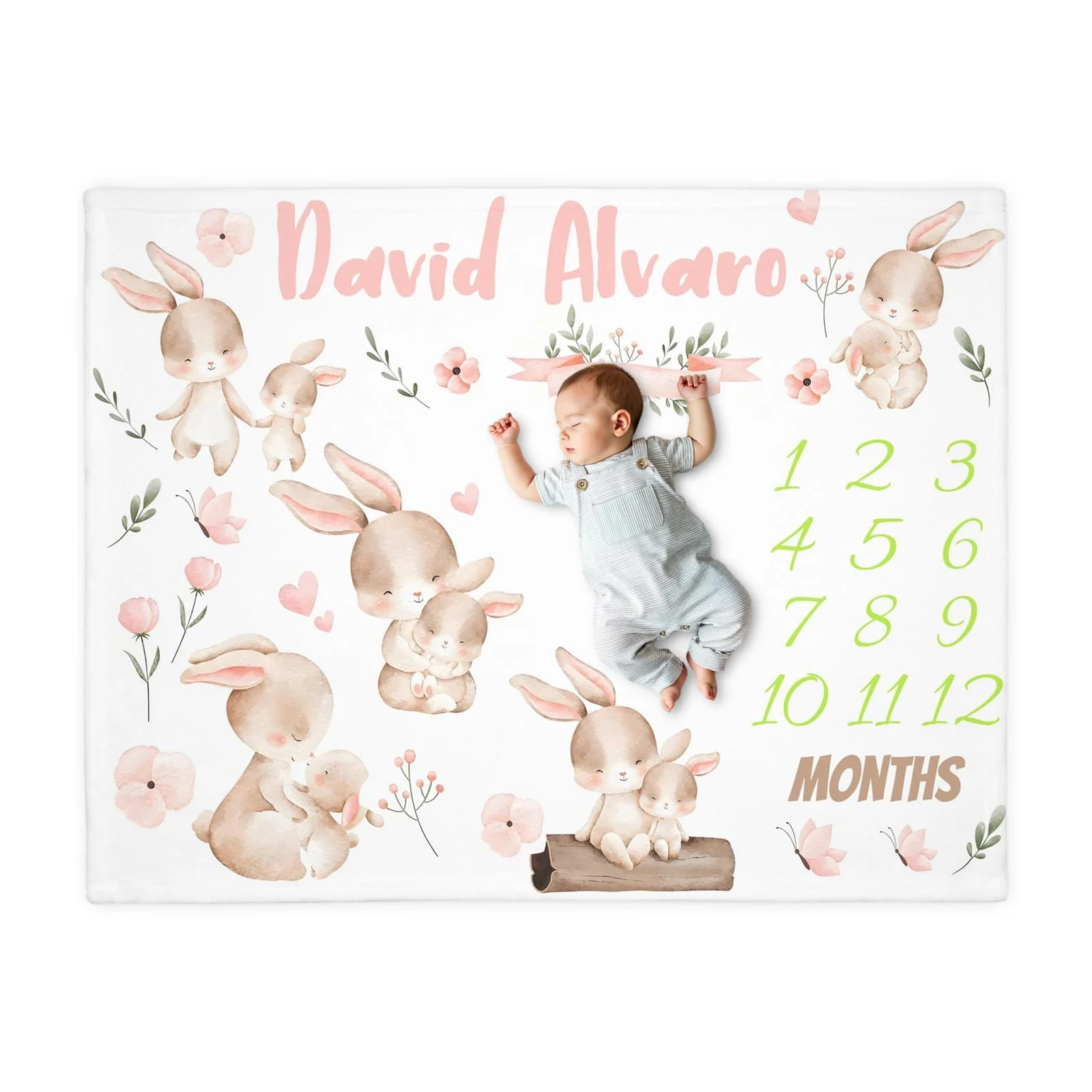Couverture de développement mensuel pour bébé VIKAMA, motif floral, pour la photographie de la croissance des nouveau-nés, accessoire de photographie