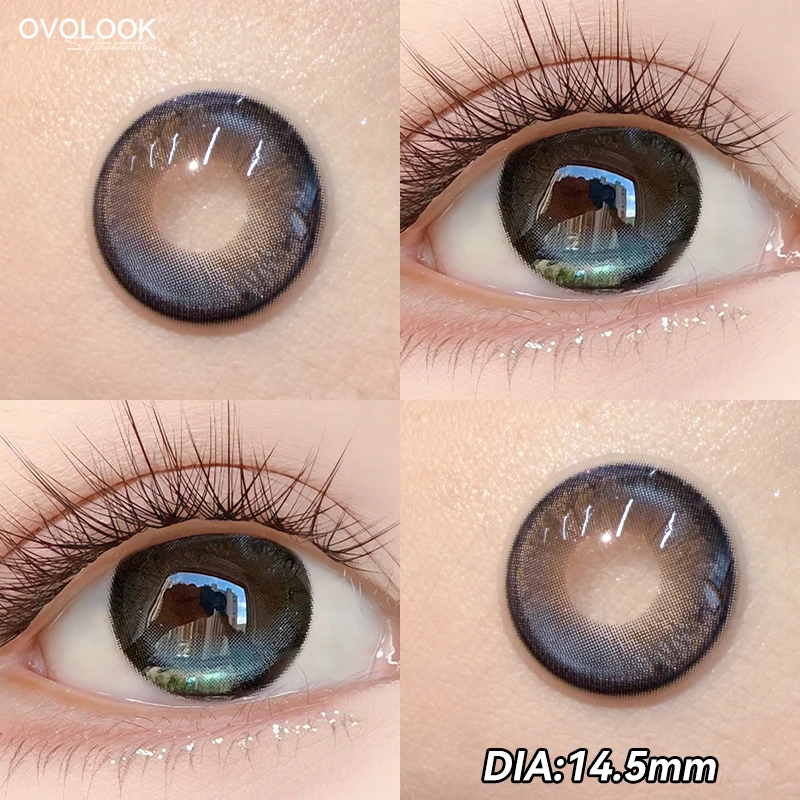OVOLOOK - Lot de 2 lentilles de contact à axe fixe demi-circulaires pour les yeux, lentilles de contact colorées arc-en-ciel, lentilles de contact dégradées pour embellir les pupilles