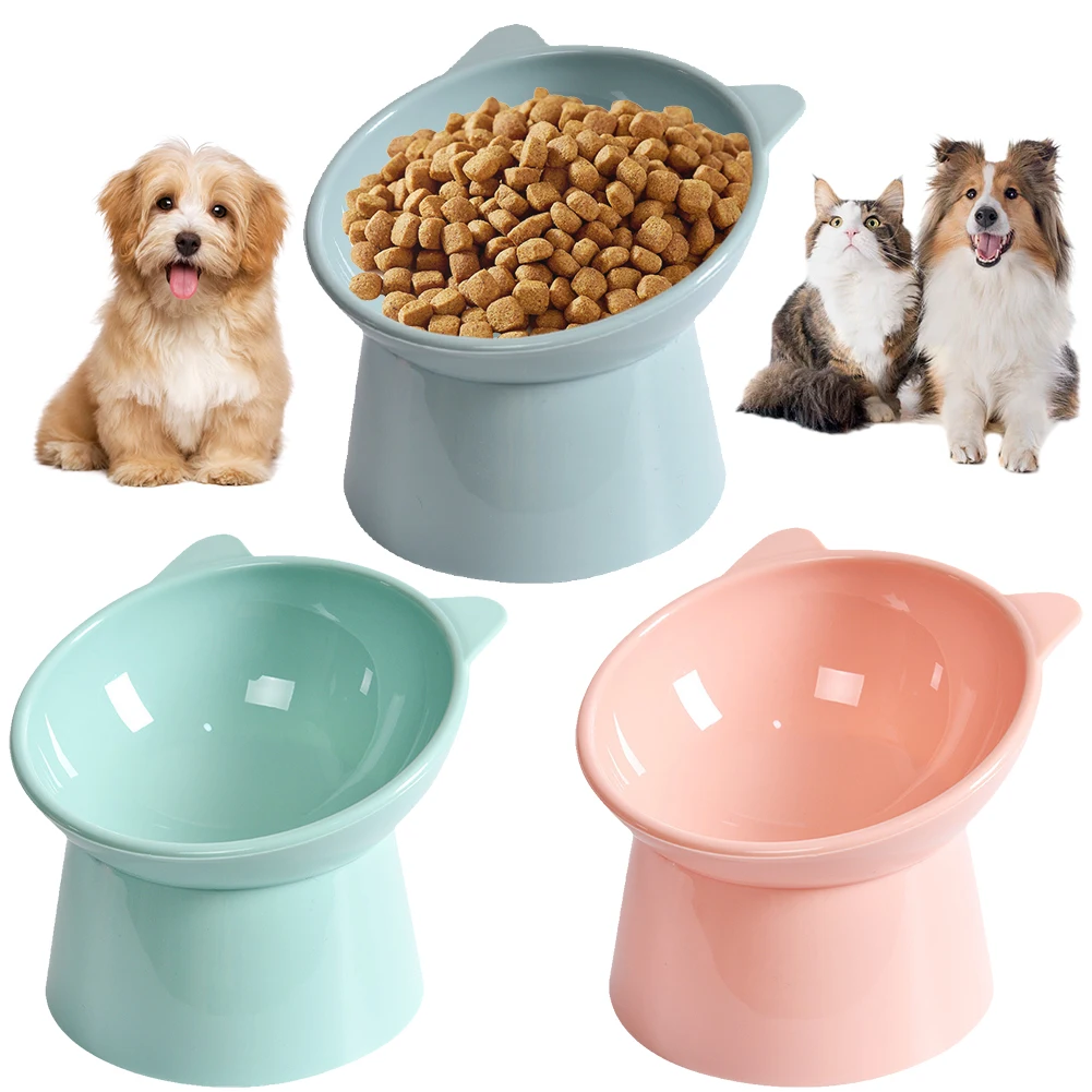Bol de nourriture inclinable pour chat, bol surélevé, plat de nourriture ergonomique pour chat, Anti-vomissement, bol de nourriture surélevé pour chat, antidérapant pour chats et chiens
