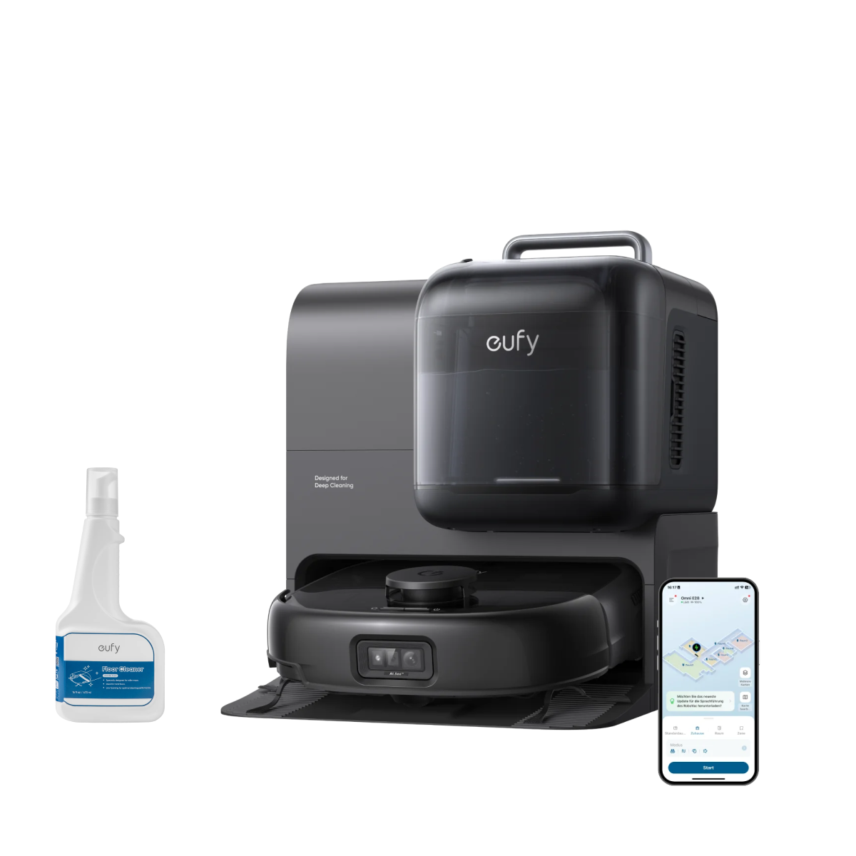 eufy Saug- und Wischroboter Omni E28 mit Bodenreiniger-Set Image