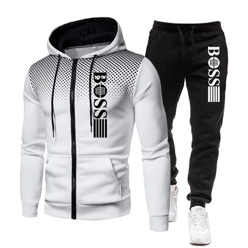 2026 Neue Herbst-Winter Warme Sportbekleidung Herren Reißverschluss-Hoodie Lässige Hose 2-teiliges Set Modischer Trainingsanzug Kleidung Hoodie-Sets Image