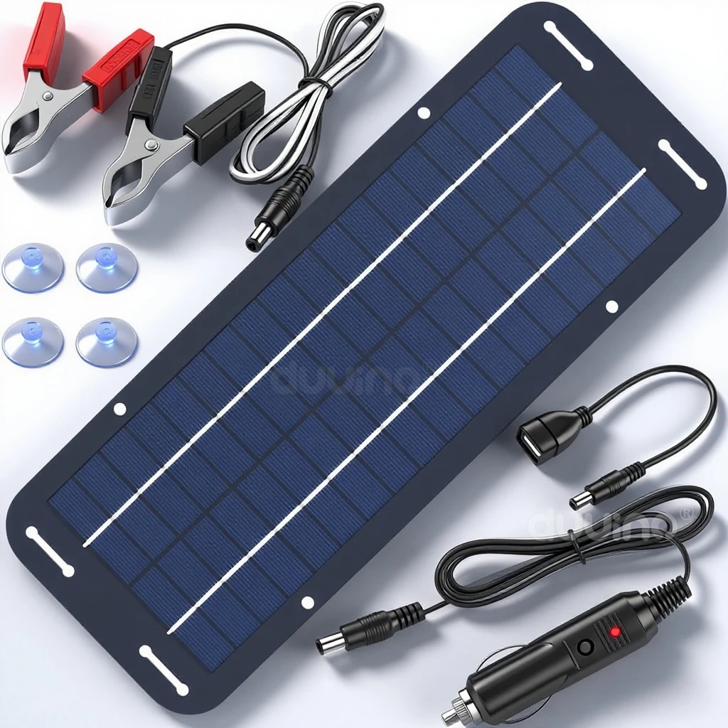 12V Solarpanel Kit IP65 Wasserdichtes Solar-Erhaltungsladegerät Tragbares solarbetriebenes Ladegerät Kit Hocheffizientes Auto-Batterieladegerät Image