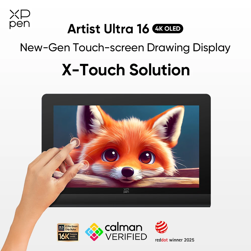 XPPen Artist Ultra 16 4K OLED Grafikmonitor Neuer Touchscreen-Zeichnungsmonitor mit Dual X3 Pro Stylus für 3D-Modellierung und Animation Image