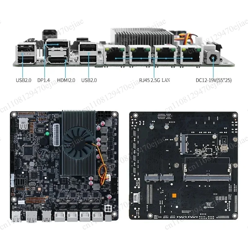 N100 Mini ITX NAS Motherboard - DDR5, 4x I226-V 2.5G LAN, 6x SATA 3.0 & 2x M.2 NVMe, Type-C, PCIe x1 Slot Image