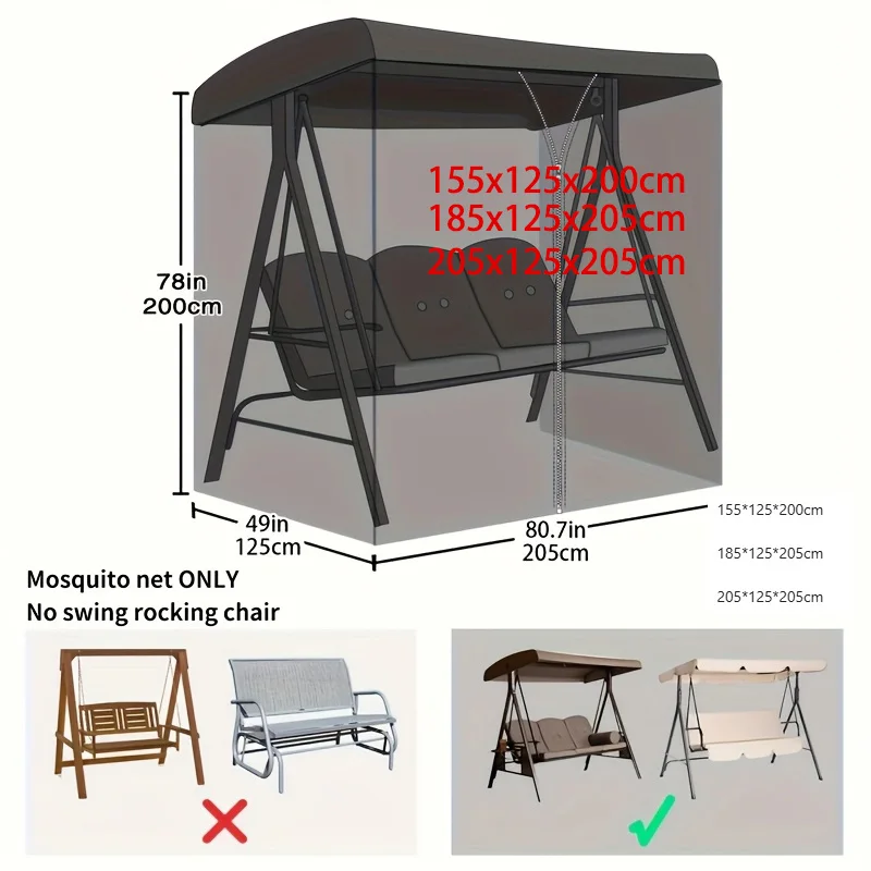 Moskitonetz für Garten-Schaukelstuhl-Abdeckung, Moskitonetz für Outdoor-Schaukelstuhl, Moskito-Schutzabdeckung Insektennetz