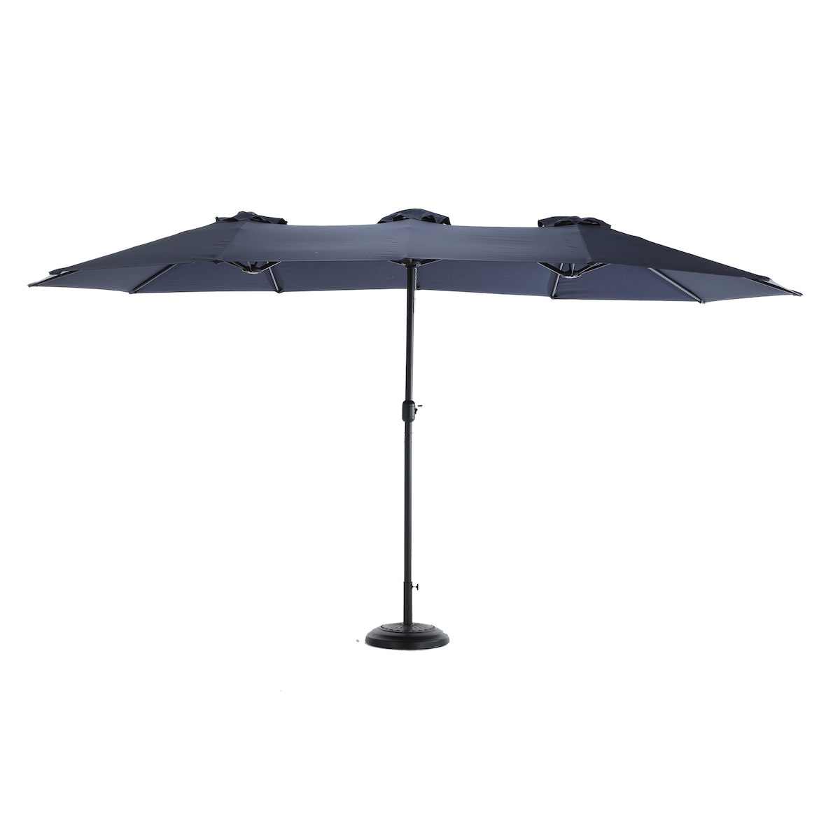 STILVORA Großer Doppelseiten-Sonnenschirm Stahl navyblau mit Kurbel, 14,8 ft, ohne Sockel Image
