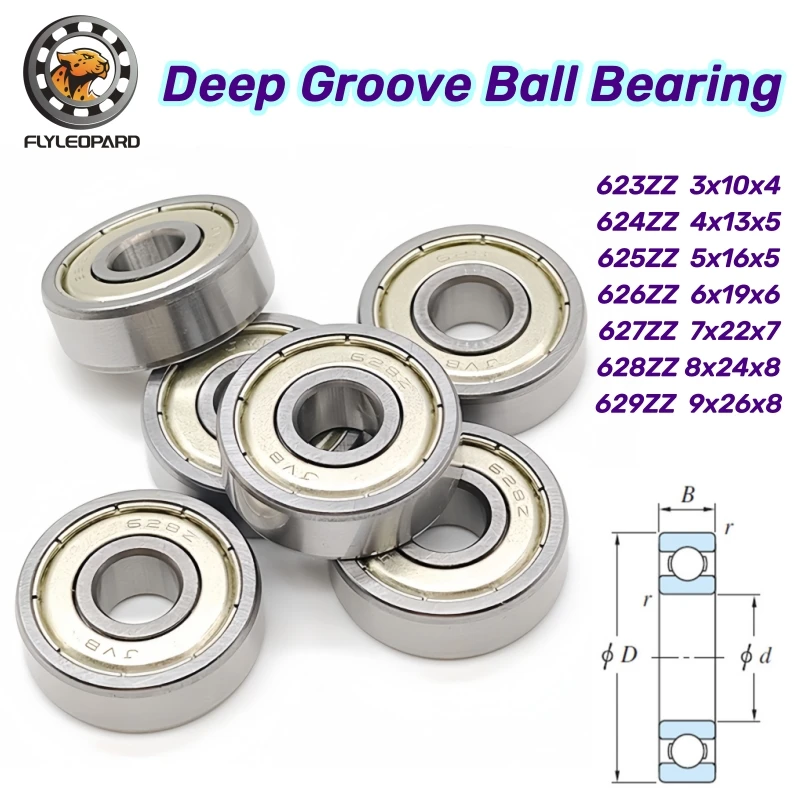 625ZZ Lager 5x16x5 mm 10 Stück Miniatur-Kugellager 623ZZ 624ZZ 626ZZ 627ZZ 628ZZ 629ZZ ABEC-7 für VORON Mobius 2/3 3D-Drucker Image