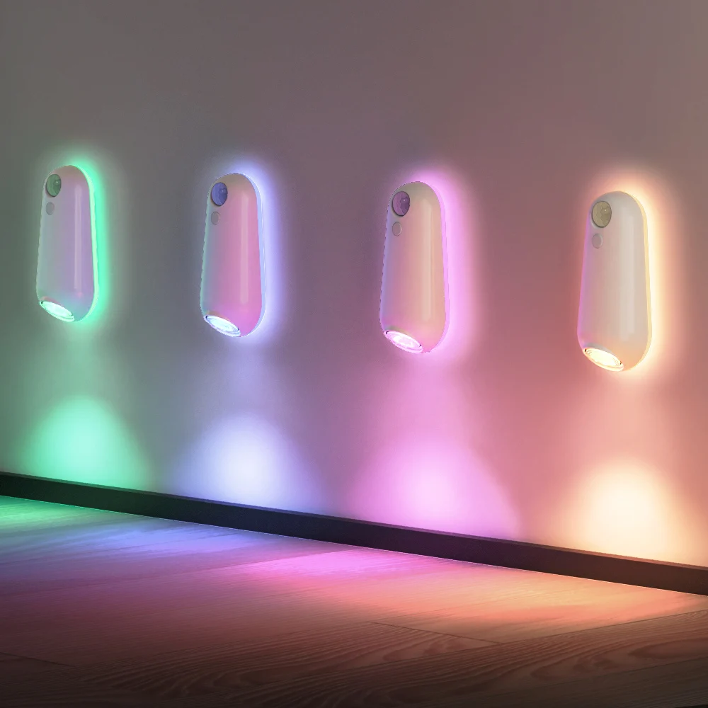 Intelligentes Toiletten-Nachtlicht, 7 farbwechselnde Bewegungsmelder-Lampe, RGB-LED-Toilettenbeleuchtung mit Farbverlauf, für Waschraum, Kommode, Nacht