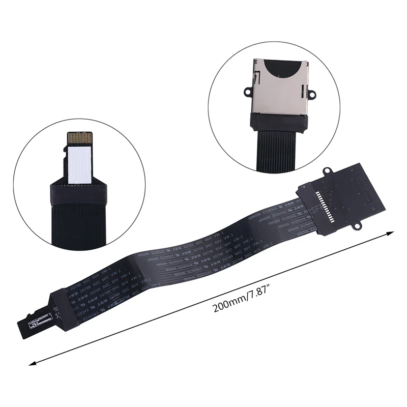 SD karte Weibliche zu TF micro SD Männlichen (SD zu TF) flexible Speicher Karte Verlängerung kabel Extender Adapter reader Schnur Linker 20/48cm Image