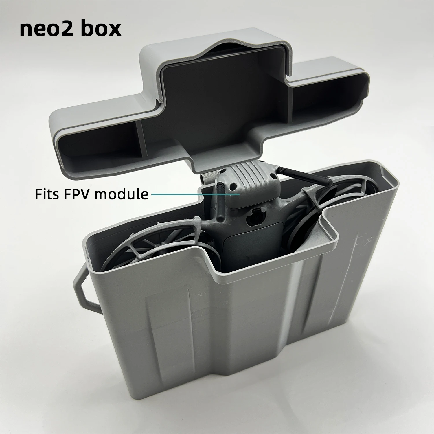 Passend für FPV-Modul, stoßfestes Hartschalenetui für DJI Neo 2, 3D-gedruckte, wasserdichte, individuelle Aufbewahrungsbox für Drohnen und Zubehör Image
